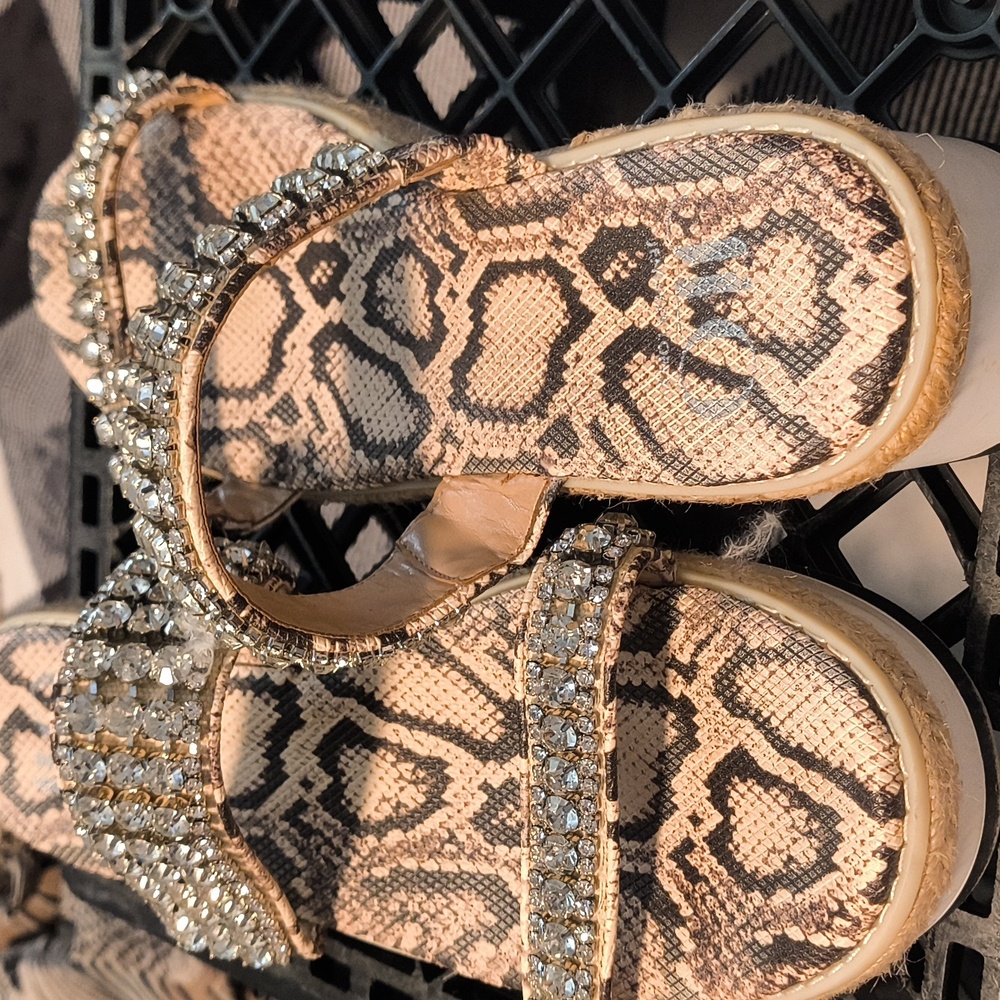 JLO Leopard Studded Strap Sandals